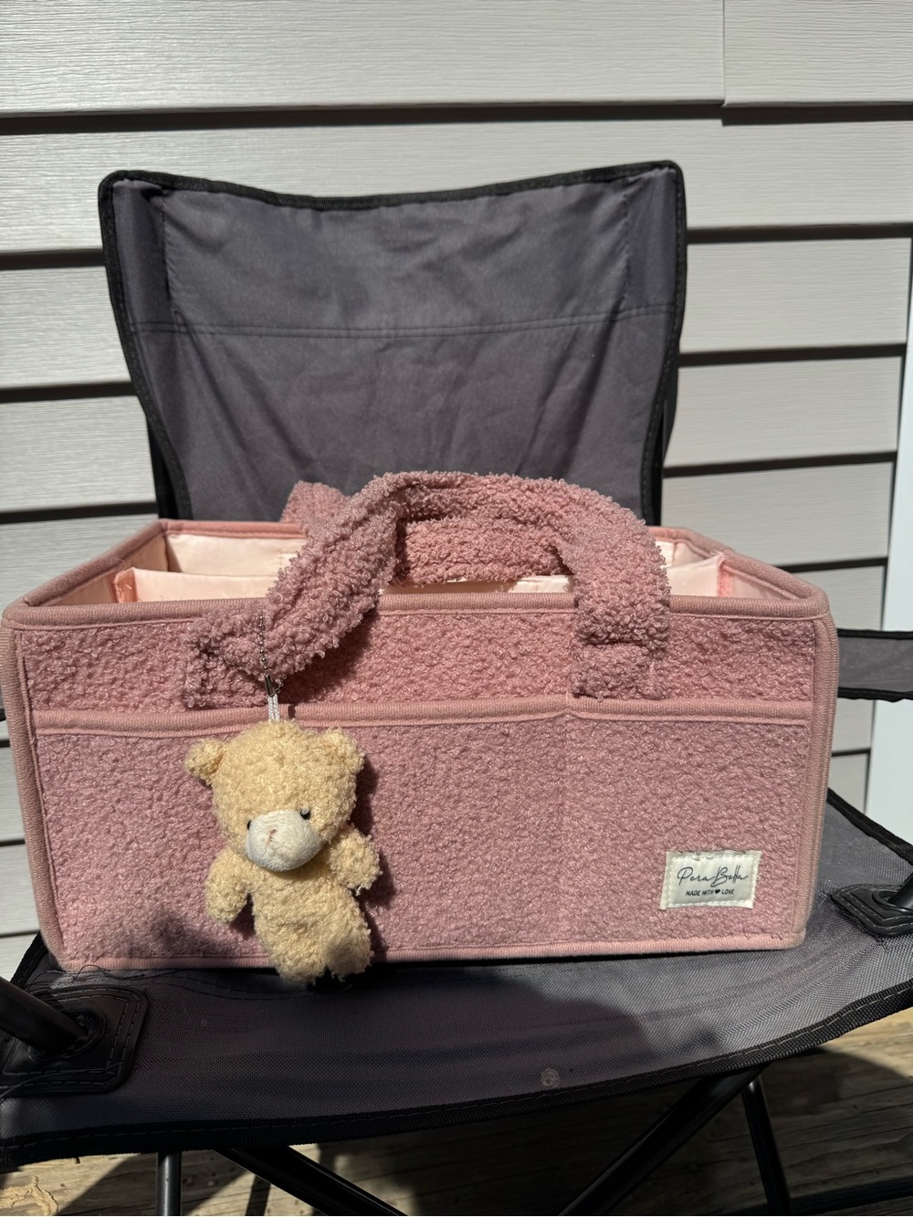 Plush Organizer Caddy in Dusty Rose - Perfect Nursery Storage